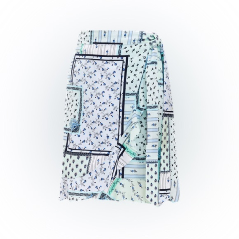 LOFT Patchwork Ruffle Wrap Skirt - Picture 2 of 13